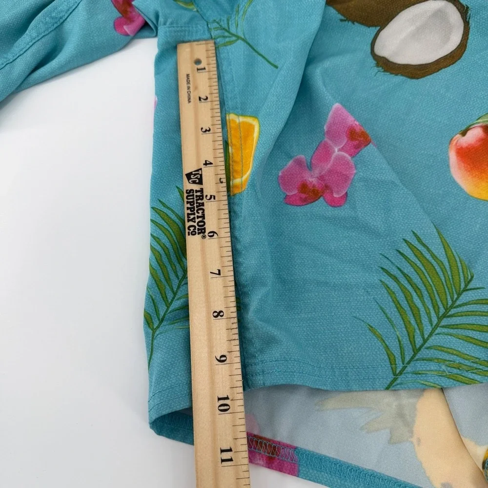 Reef Mens Boardshorts Size 38 Blue Tropical Fruit Coconut Pineapple Swim Trunks
